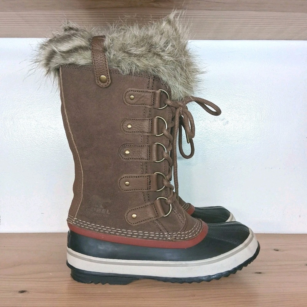 Sorel Joan of Arctic‎ Faux Fur Waterproof Suede Leather Boots Women's Size 6